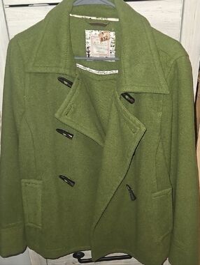 Old Navy Olive Green Wool-Blend Peacoat